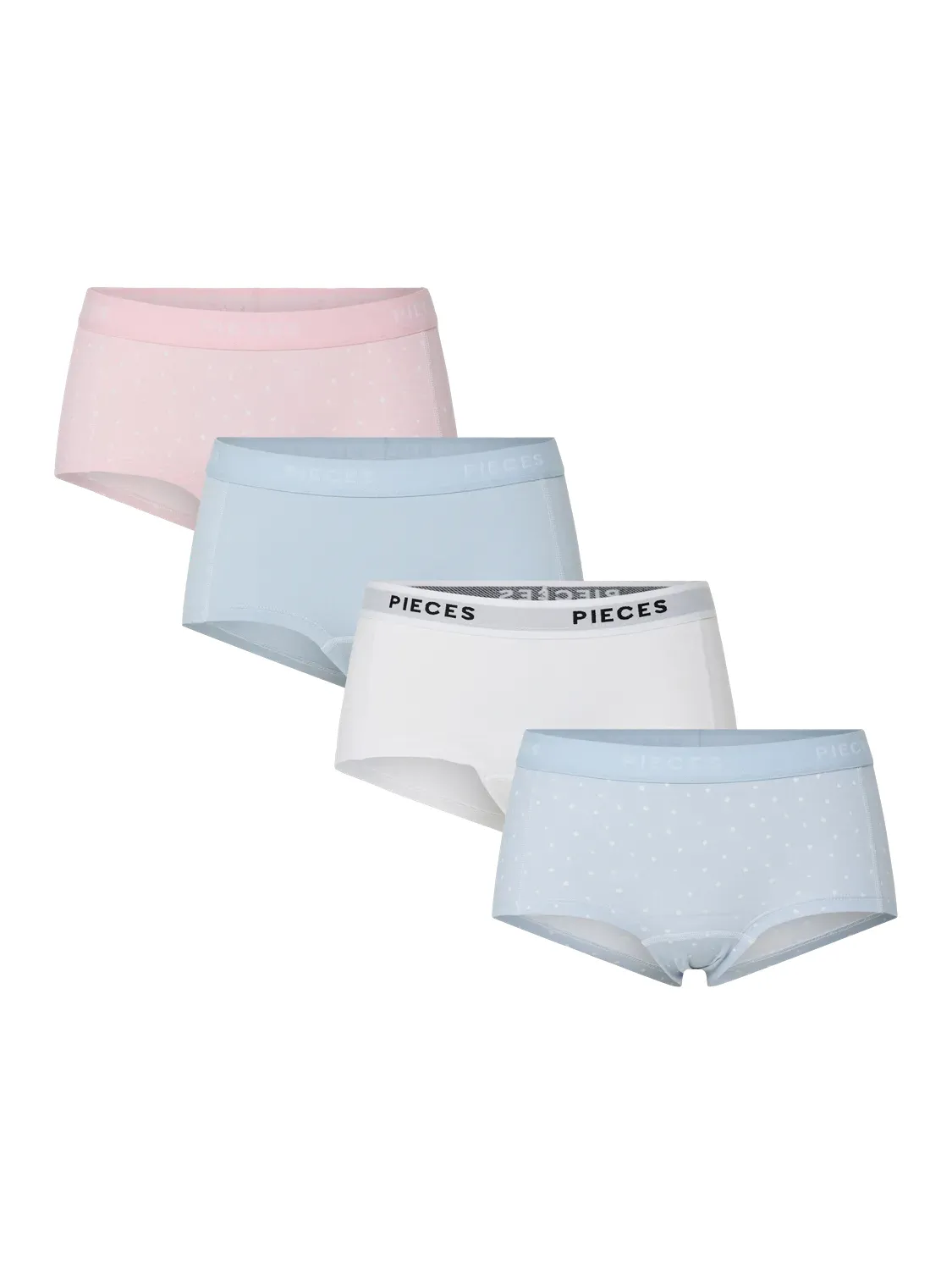 Pieces 4-Pack Dames shorts - Solid - Katoenen dames onderbroek - Multipack - Voordeelverpakking