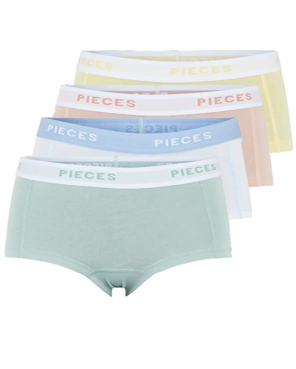 Pieces 4-Pack Dames shorts - Solid - Katoenen dames onderbroek - Multipack - Voordeelverpakking