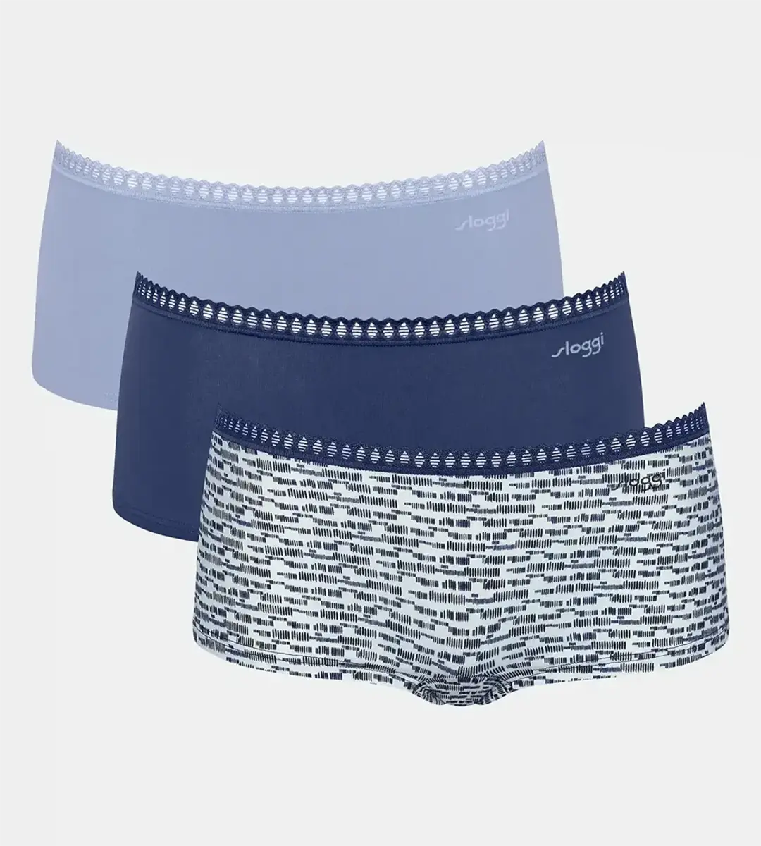 Sloggi 3-pack Crush Go dames boxershorts - Biologisch Katoenen dames onderbroeken - Multipack vrouwen ondergoed