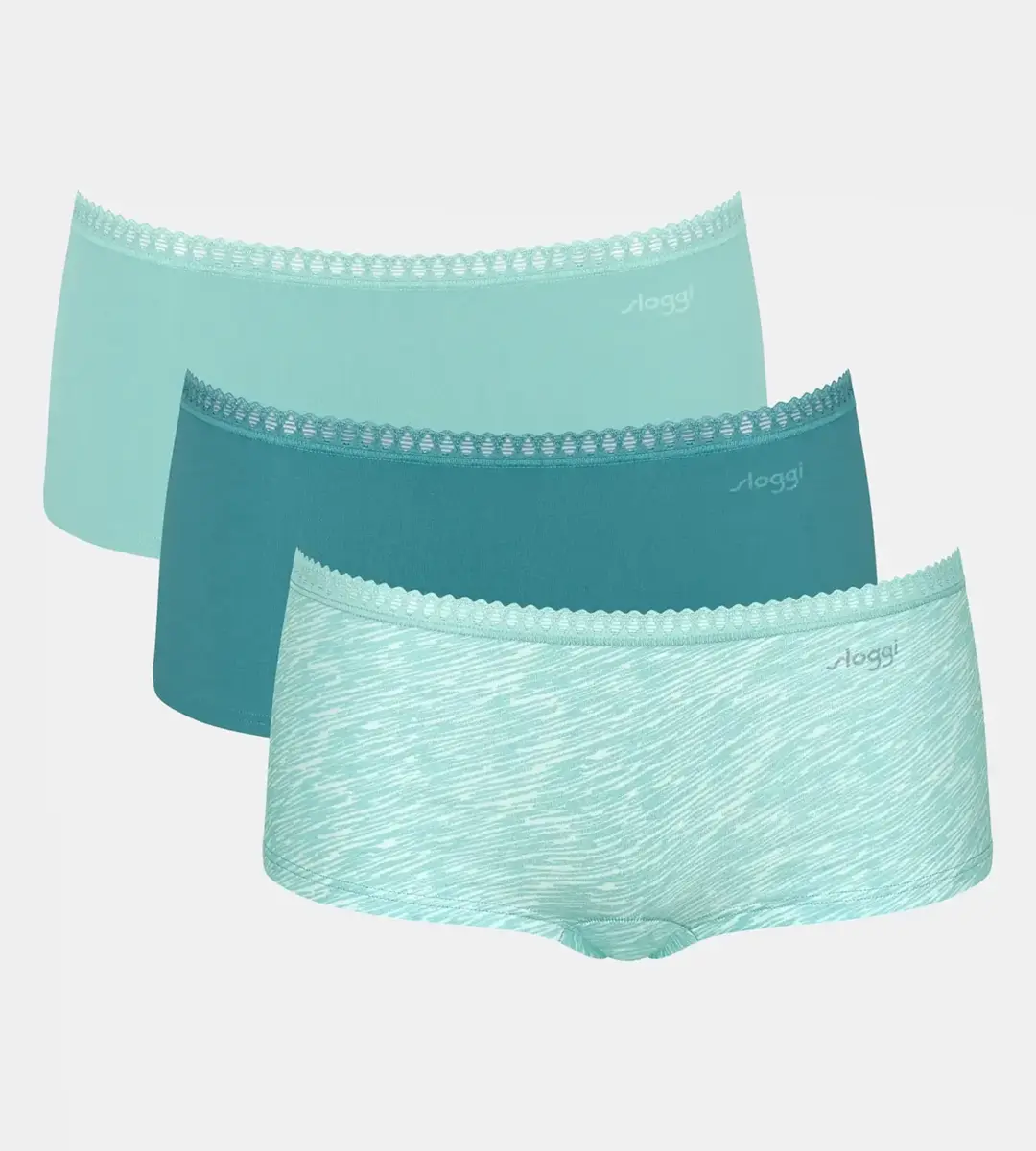 Sloggi 3-pack Crush Go dames boxershorts - Biologisch Katoenen dames onderbroeken - Multipack vrouwen ondergoed