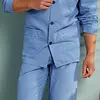 Robson Heren pyjama met gulp - knoopsluiting Martin - Klassieke senioren katoenen pyjama