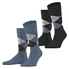 Burlington 2-paar Everyday heren sokken - Argyle - katoenen sokken met ruit print