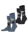 Burlington 2-paar Everyday heren sokken - Argyle - katoenen sokken met ruit print