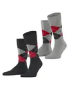 Burlington 2-paar Everyday heren sokken - Argyle - katoenen sokken met ruit print
