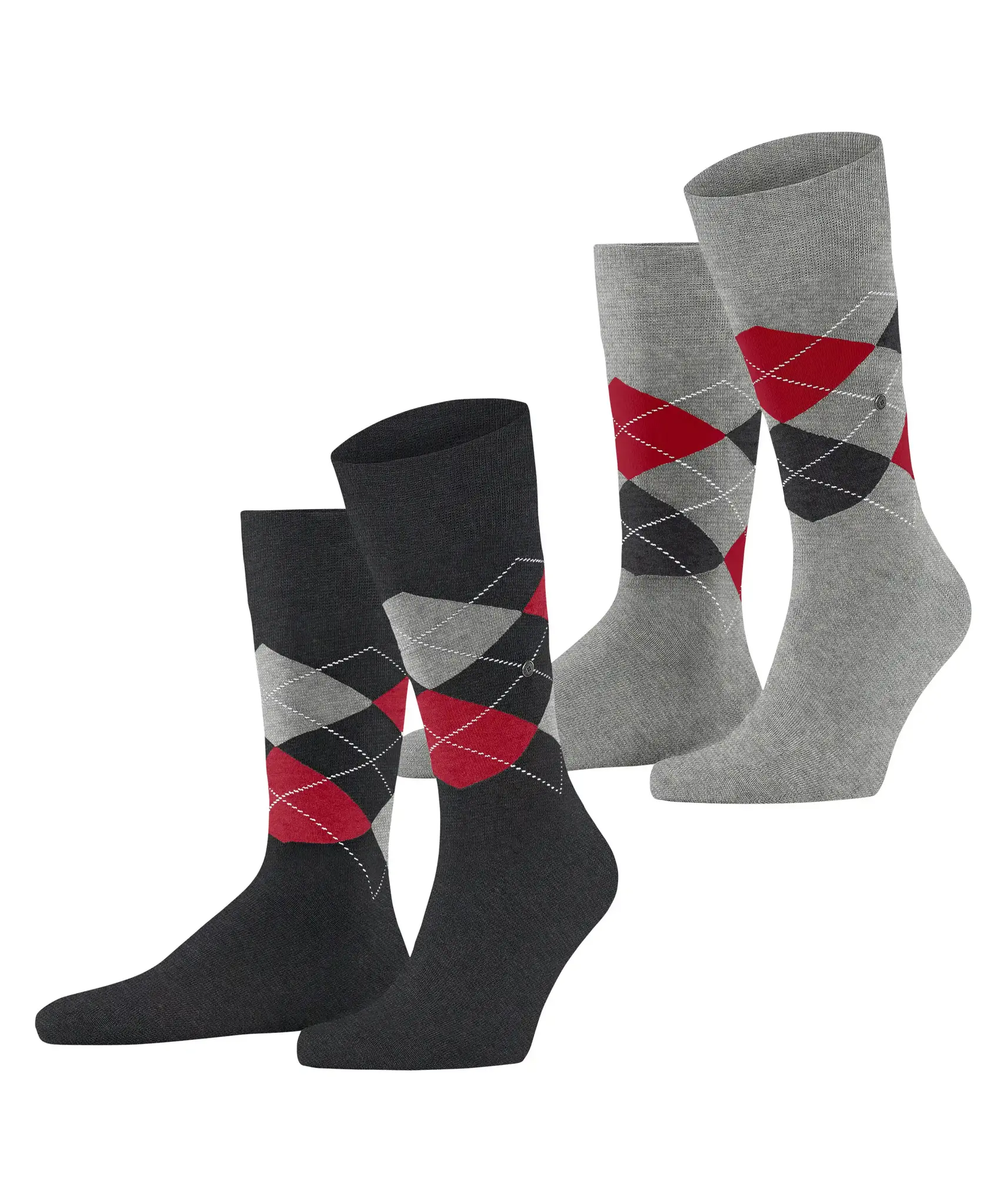 Burlington 2-paar Everyday heren sokken - Argyle - katoenen sokken met ruit print