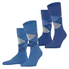 Burlington 2-paar Everyday heren sokken - Argyle - katoenen sokken met ruit print