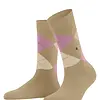 Burlington Queen Hoge Dames Sokken - Biologisch katoenen Dames kousen met ruit print