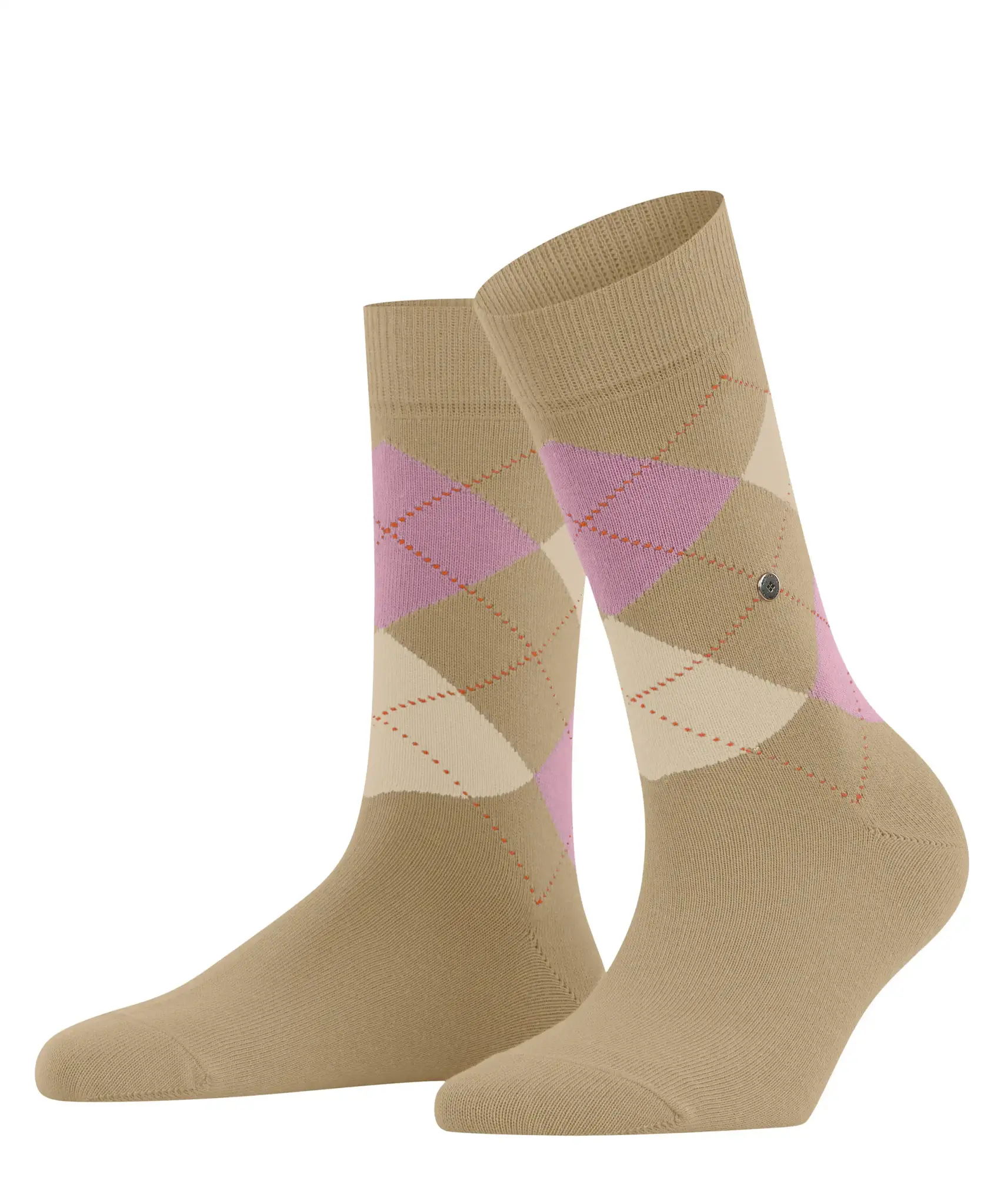 Burlington Queen Hoge Dames Sokken - Biologisch katoenen Dames kousen met ruit print