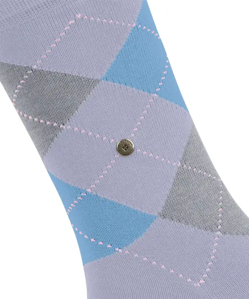 Burlington Queen Hoge Dames Sokken - Biologisch katoenen Dames kousen met ruit print Burlington Queen Hoge Dames Sokken - Biologisch katoenen Dames kousen met ruit print