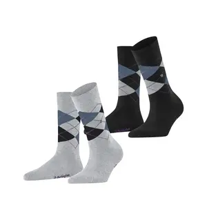 Burlington 2-paar Everyday dames sokken - Argyle - katoenen sokken met ruit print Burlington 2-paar Everyday dames sokken - Argyle - katoenen sokken met ruit print