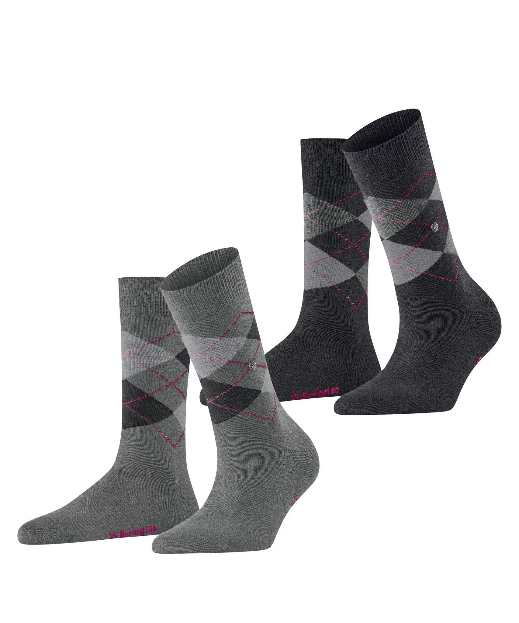 Burlington 2-paar Everyday dames sokken - Argyle - katoenen sokken met ruit print
