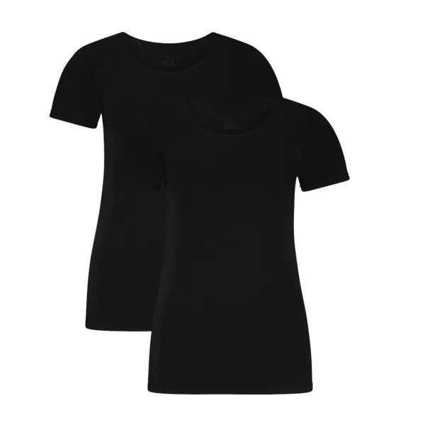Bamboo Basics 2-pak bamboe ondershirts dames - Korte mouw - Kate - T-shirt bamboe ronde hals