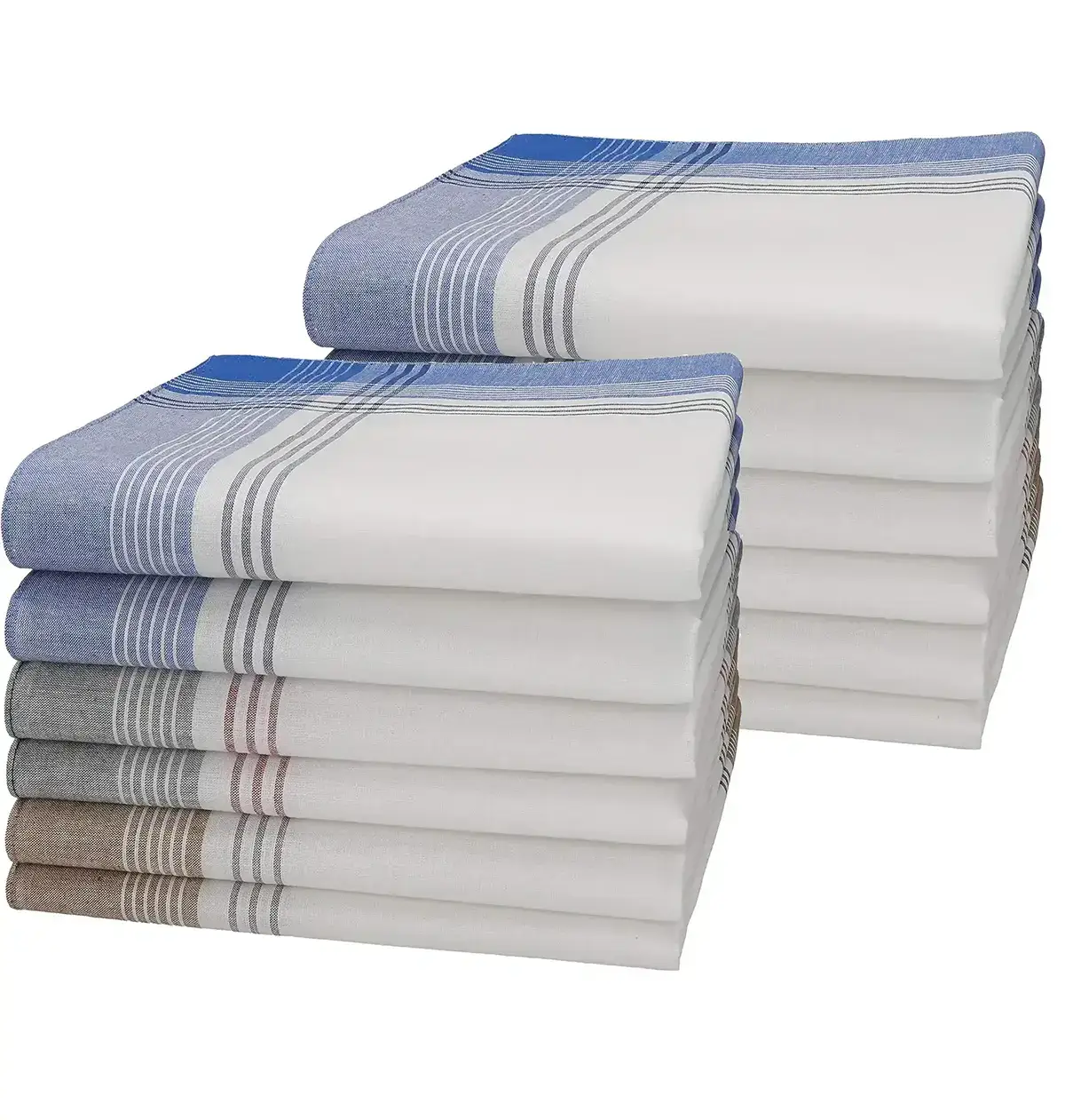 Swan 12 stuks heren zakdoeken - White Summer - Betaalbare katoenen zakdoeken - 100% katoen