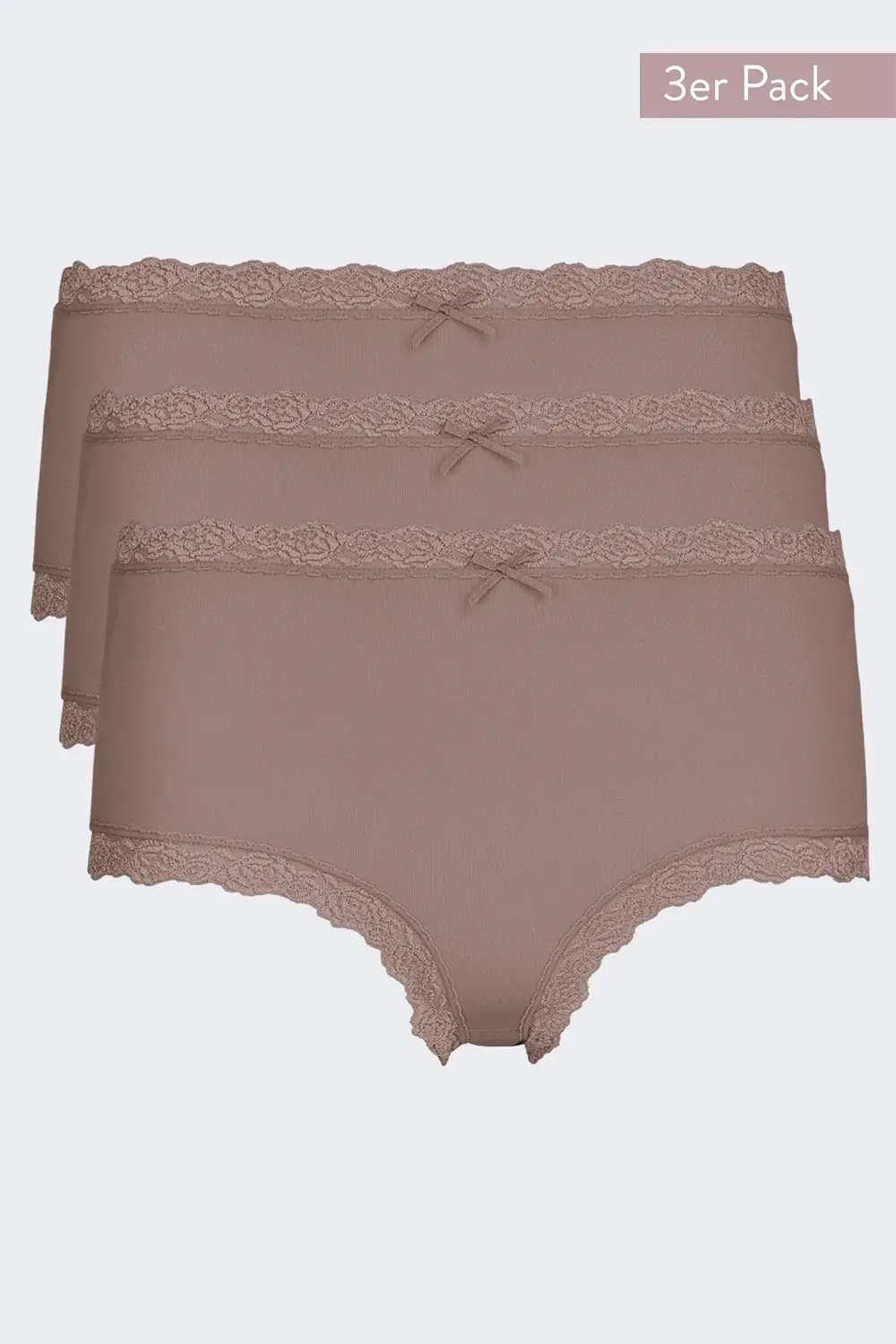 Nina von C 3-pack dames Tailleslip - Kant - Colours - Hoge modal dames onderbroek - Gekleurd dames ondergoed