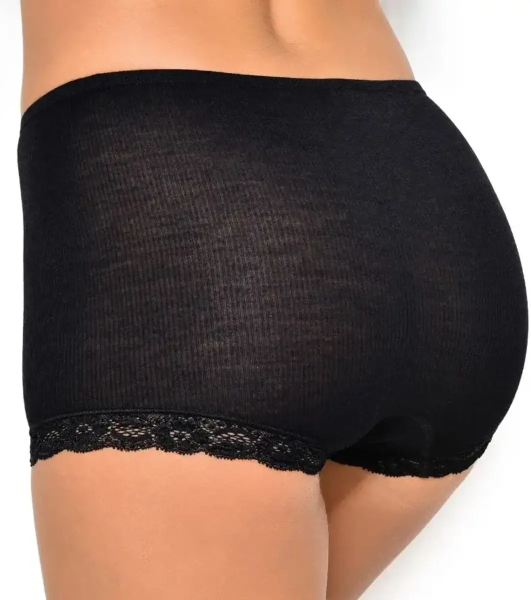 Nina von C wollen ondergoed - boxershort - Pagenslip - Warme merino wollen kanten dames onderbroek