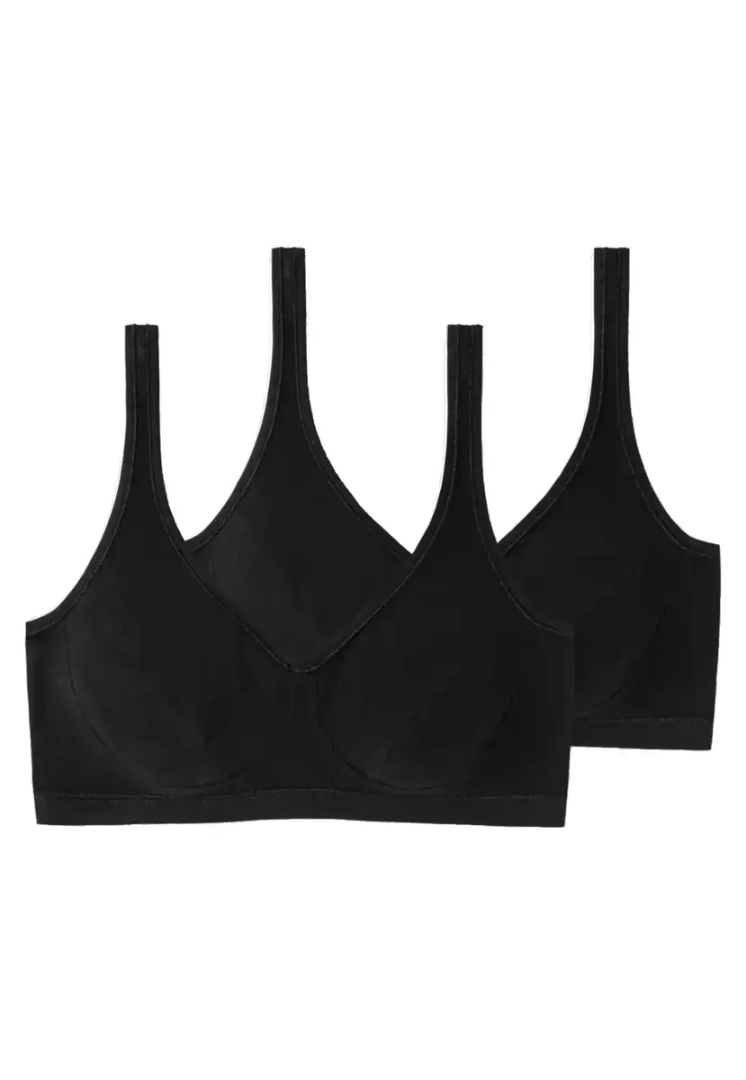Schiesser 2-pack Bustier top met cups - Katoenen bralette - Stevige bh Top dames Schiesser 2-pack Bustier top met cups - Katoenen bralette - Stevige bh Top dames