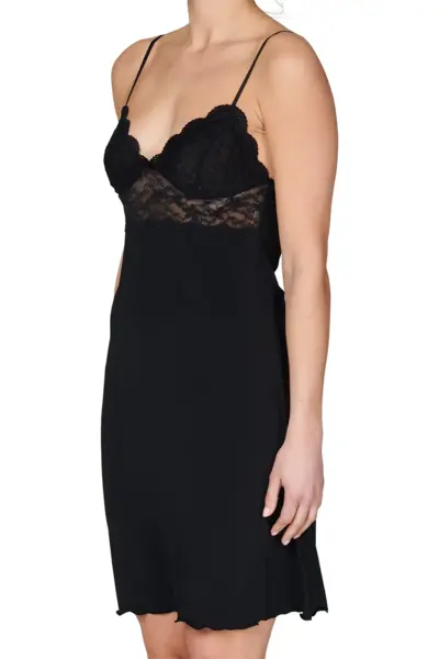Nina von C onderjurk-negligé 90 cm met kant - Kanten onderjurk spaghetti bandjes Nina von C onderjurk-negligé 90 cm met kant - Kanten onderjurk spaghetti bandjes