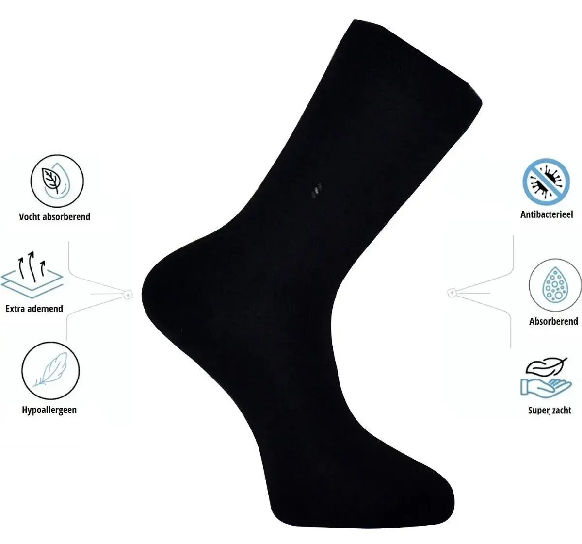 BENYSØN 6-paar Bamboe sokken - Naadloos - Dames & Heren - Comfortabele sokken - Zwart - Blauw - Anti zweet BENYSØN 6-paar Bamboe sokken - Naadloos - Dames & Heren - Comfortabele sokken - Zwart - Blauw - Anti zweet