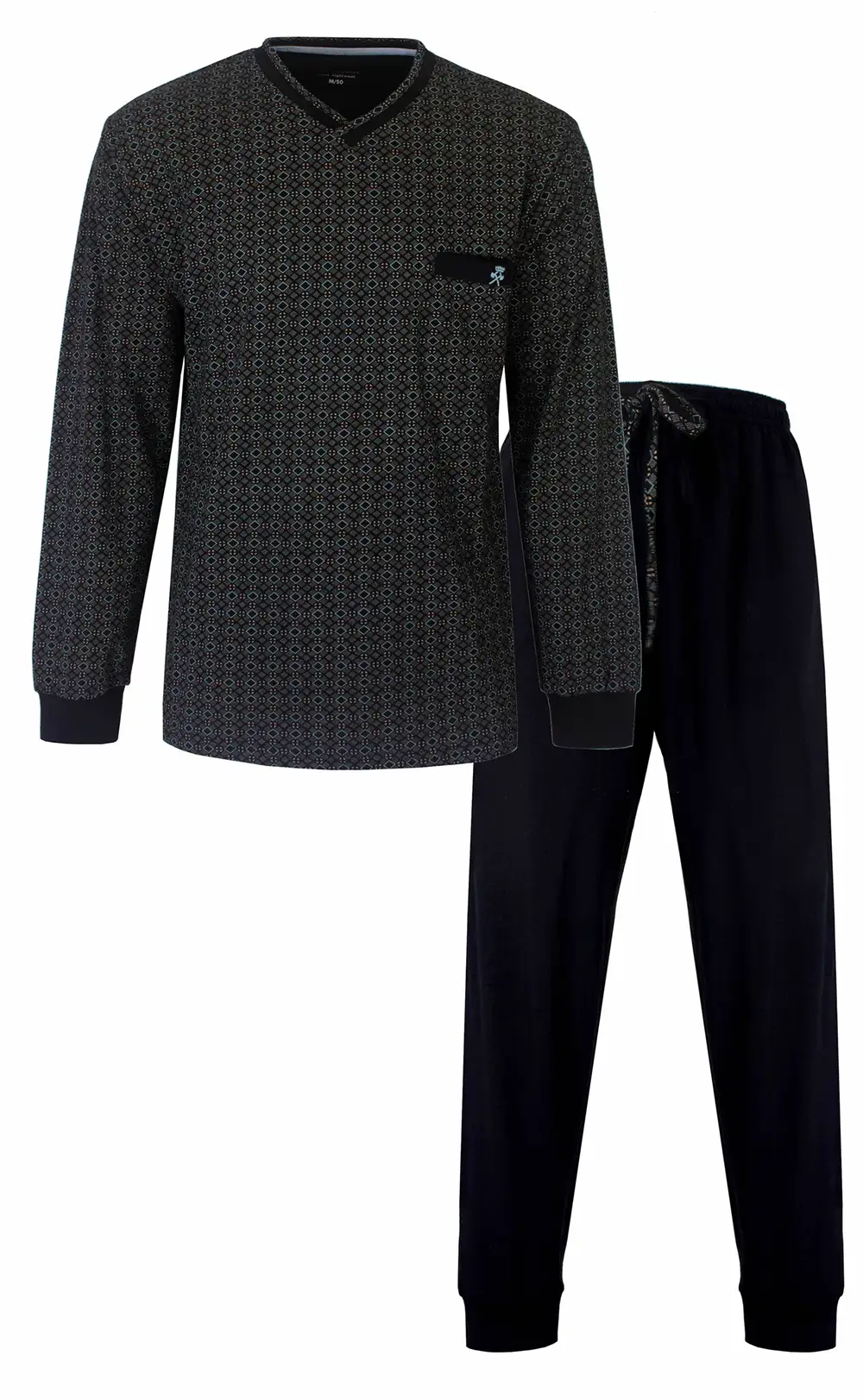 Paul Hopkins pyjama heren lange mouw - V-hals - Ruit