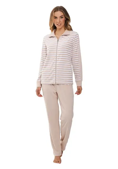 Pastunette Huispak Dames Badstof - Beige streep Pastunette Huispak Dames Badstof - Beige streep