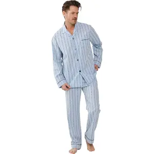 Robson Heren Pyjama katoen met knoopsluiting - Doorknoop heren pyjama 100% katoen Robson Heren Pyjama katoen met knoopsluiting - Doorknoop heren pyjama 100% katoen