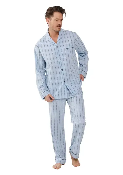 Robson Heren Pyjama katoen met knoopsluiting Robson Heren Pyjama katoen met knoopsluiting