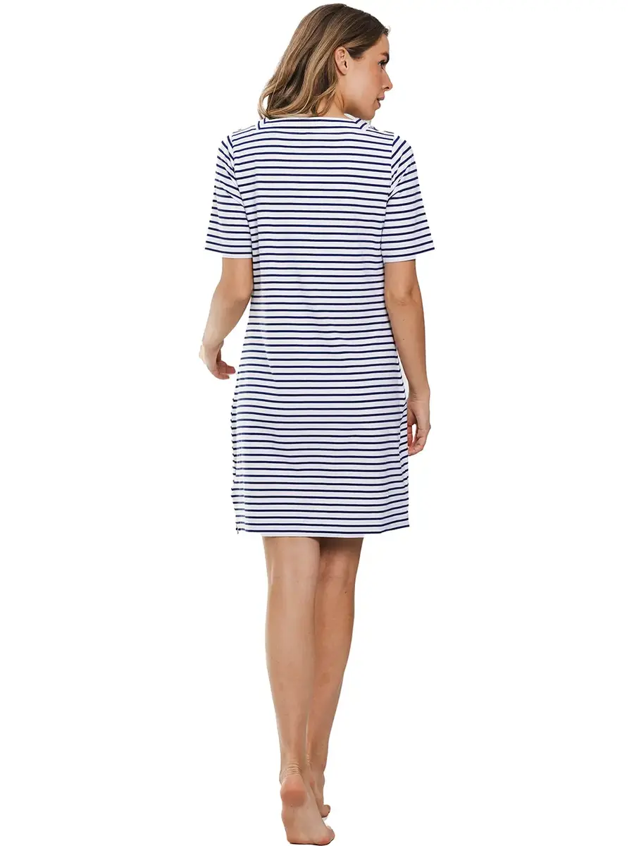 Pastunette dames nachthemd korte mouw - Blue ocean Pastunette dames nachthemd korte mouw - Blue ocean