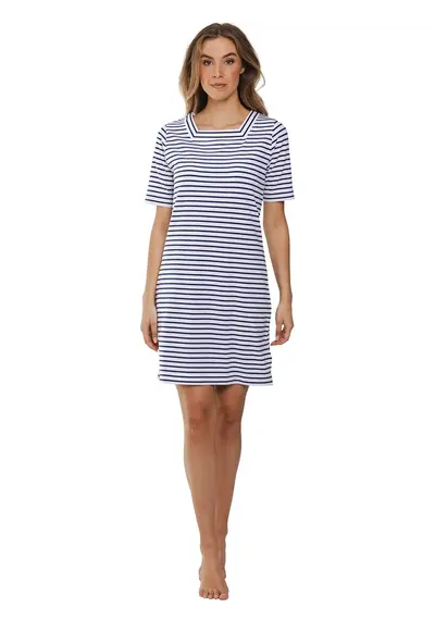 Pastunette dames nachthemd korte mouw - Blue ocean Pastunette dames nachthemd korte mouw - Blue ocean