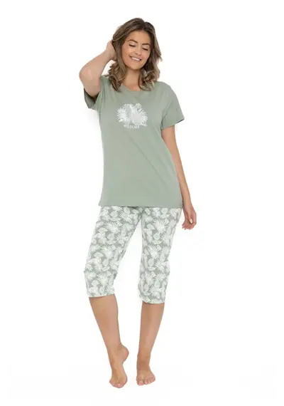 Cocodream dames shortama - Capri pyjama katoen - Flower Cocodream dames shortama - Capri pyjama katoen - Flower