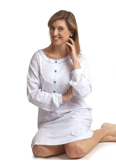 Cocodream dames nachthemd lange mouw - Katoen - Circle Cocodream dames nachthemd lange mouw - Katoen - Circle