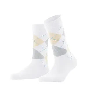 Burlington Queen Hoge Dames Sokken - Biologisch katoenen Dames kousen met ruit print Burlington Queen Hoge Dames Sokken - Biologisch katoenen Dames kousen met ruit print