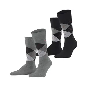 Burlington 2-paar Everyday heren sokken - Argyle - katoenen sokken met ruit print