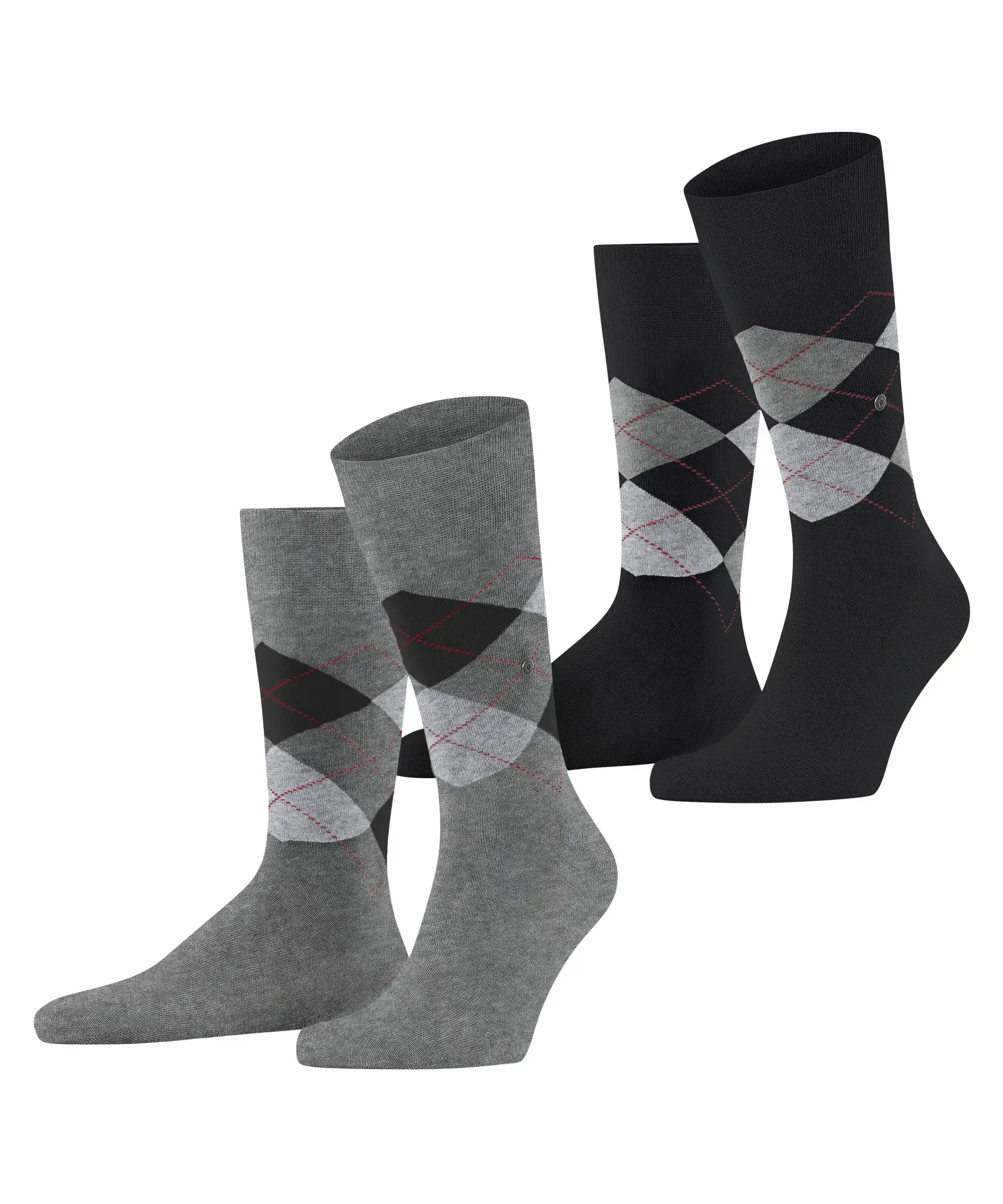 Burlington 2-paar Everyday heren sokken - Argyle - katoenen sokken met ruit print