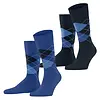 Burlington 2-paar Everyday heren sokken - Argyle - katoenen sokken met ruit print
