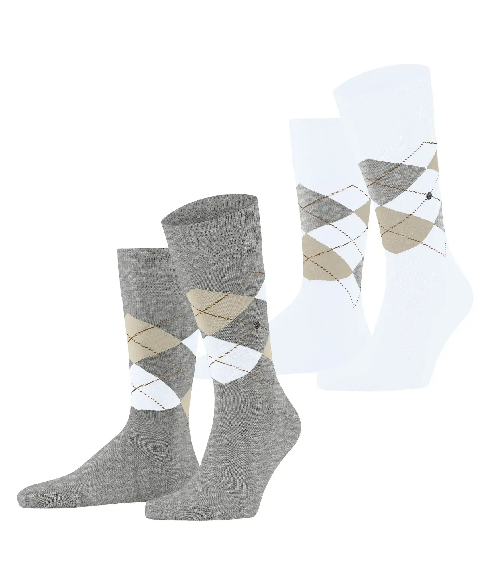 Burlington 2-paar Everyday heren sokken - Argyle - katoenen sokken met ruit print