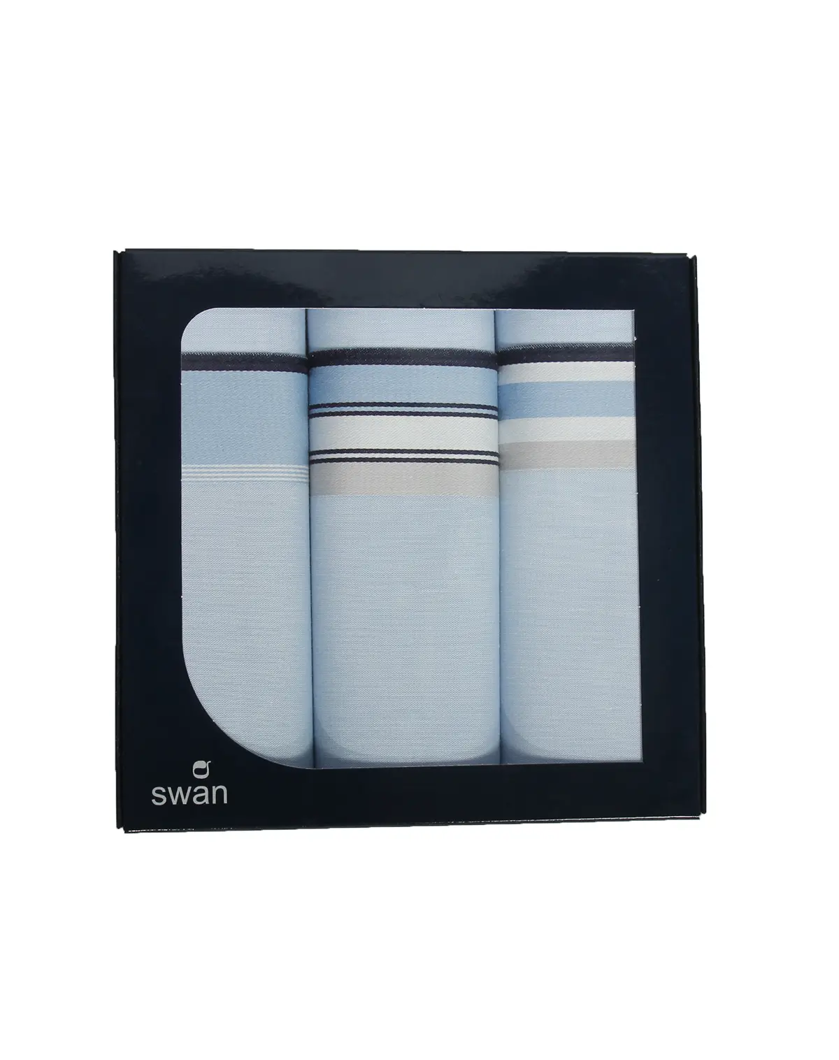 Swan 3 stuks - Heren zakdoeken, Lichtblauw