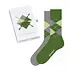 Burlington 2-paar heren sokken - Cadeau verpakking - Gift Box - Katoenen sokken met ruit print - Groen