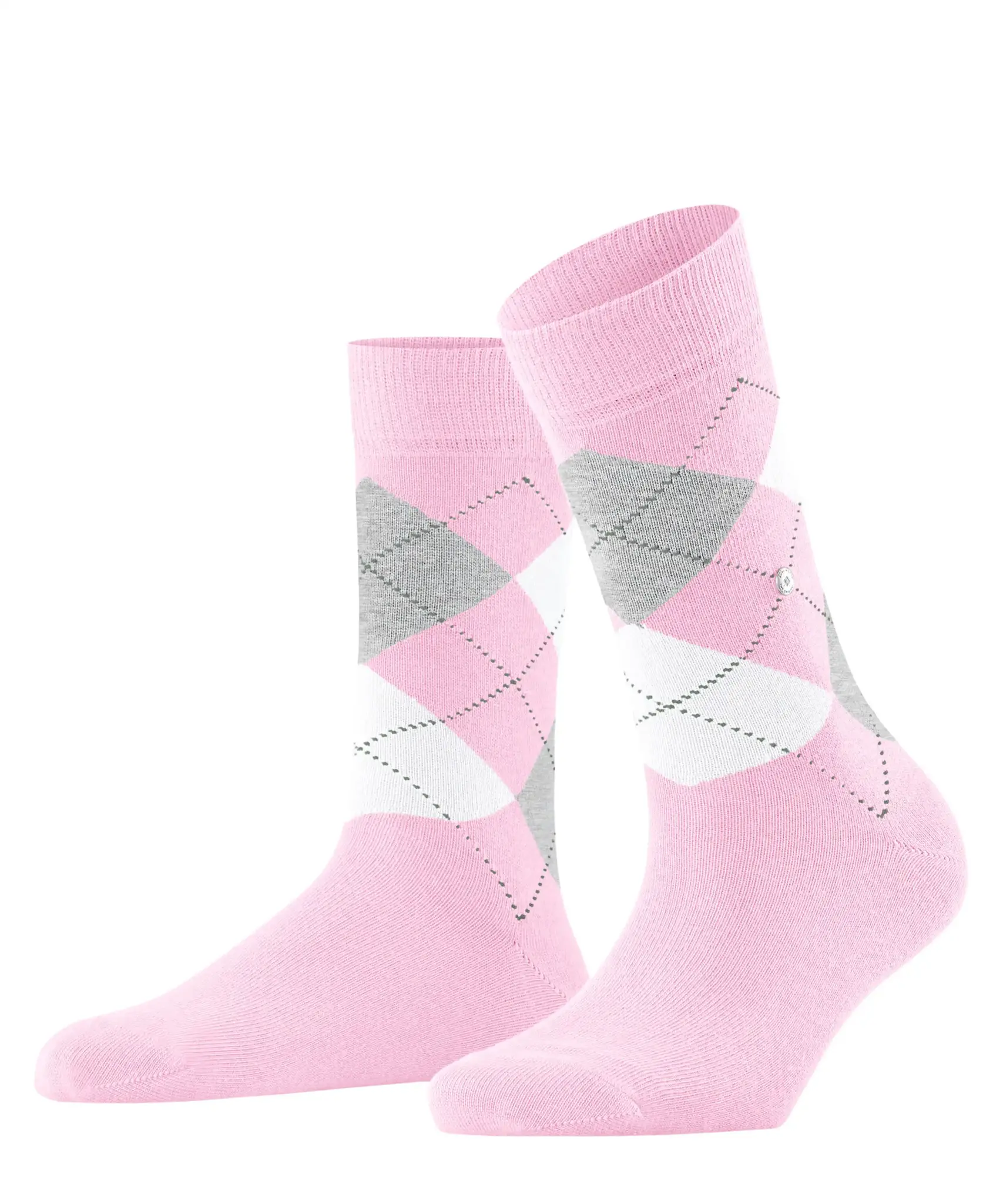 Burlington Queen Hoge Dames Sokken - Biologisch katoenen Dames kousen met ruit print