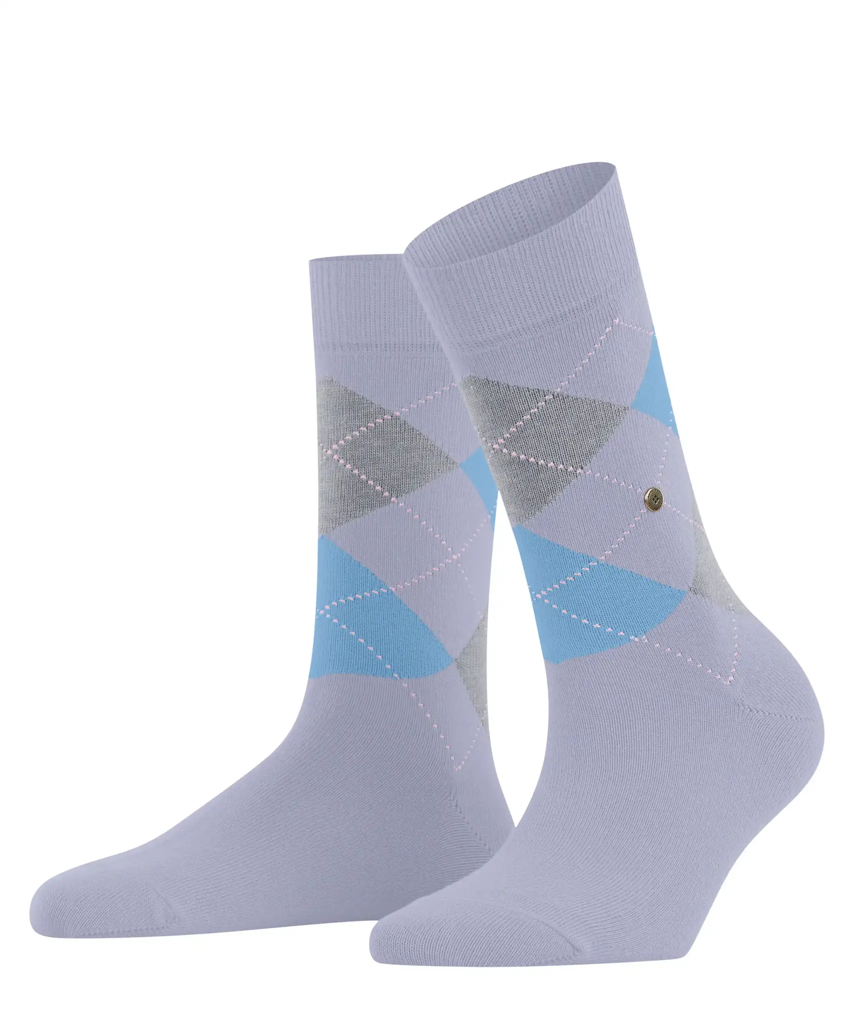 Burlington Queen Hoge Dames Sokken - Biologisch katoenen Dames kousen met ruit print