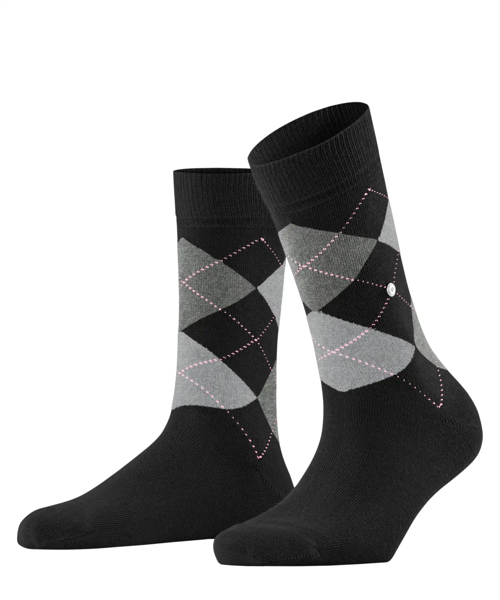Burlington Queen Hoge Dames Sokken - Biologisch katoenen Dames kousen met ruit print