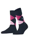Burlington Queen Hoge Dames Sokken - Biologisch katoenen Dames kousen met ruit print