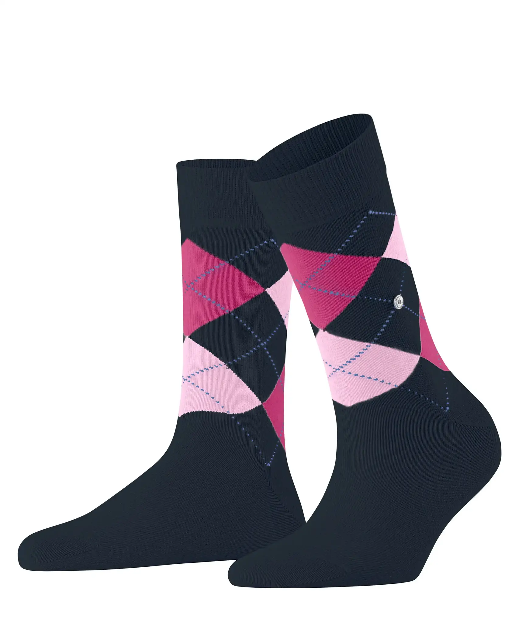 Burlington Queen Hoge Dames Sokken - Biologisch katoenen Dames kousen met ruit print
