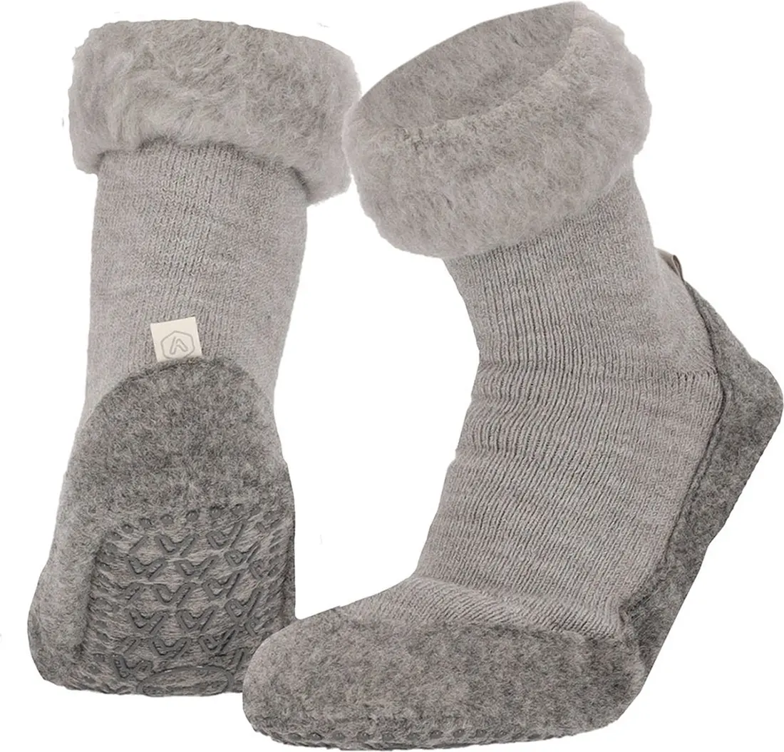 Apollo warme slofsokken - Anti slip huissokken - Pantoffelsokken - Wollen grip sokken voor dames en heren