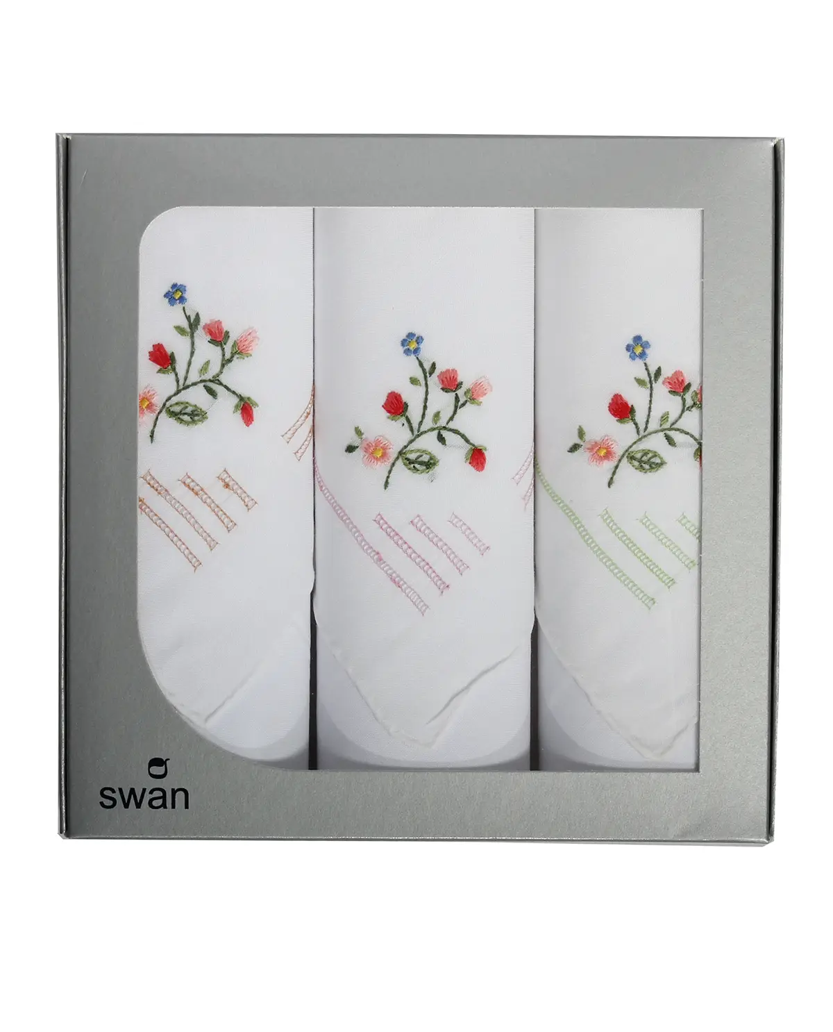 Winkler Dames zakdoeken Bloem 3-pak - Cadeau verpakking - stoffen zakdoek