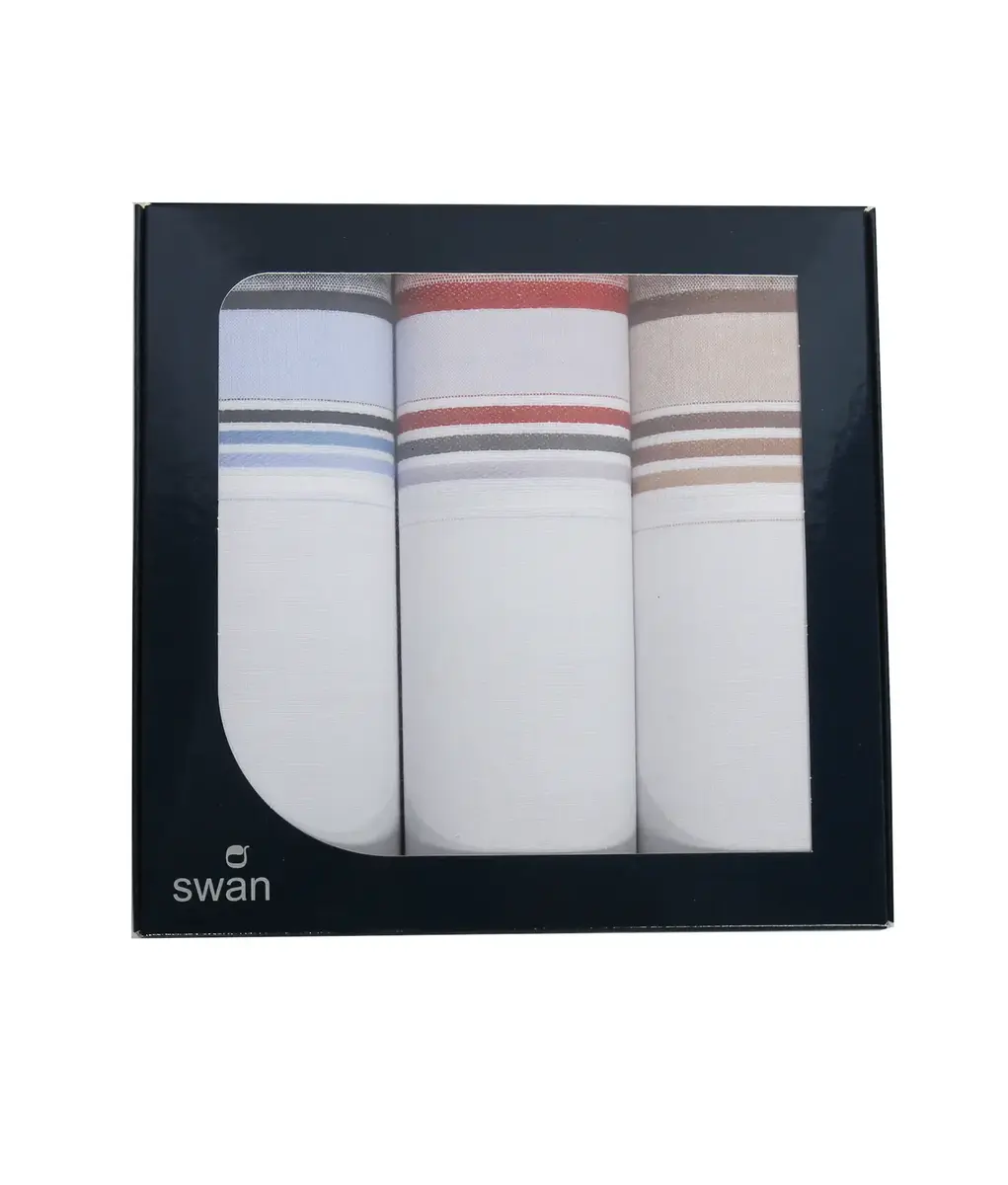 Swan 3 stuks Heren zakdoeken - Jack Swan 3 stuks Heren zakdoeken - Jack
