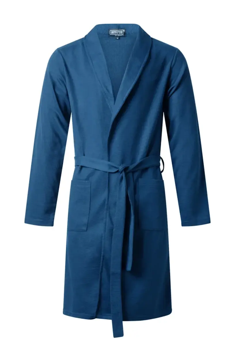 Outfitter heren wafel badjas - Blue colors Outfitter heren wafel badjas - Blue colors