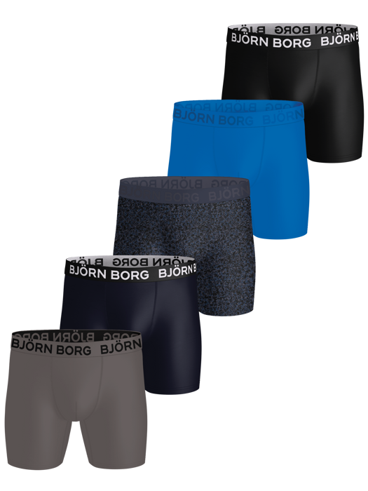Bjorn Borg 5-Pack - Performance - heren boxershort - Zwart sport heren ondergoed - Sneldrogend microfiber
