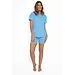 Cocodream dames shortama - Katoen "You" - Blauw