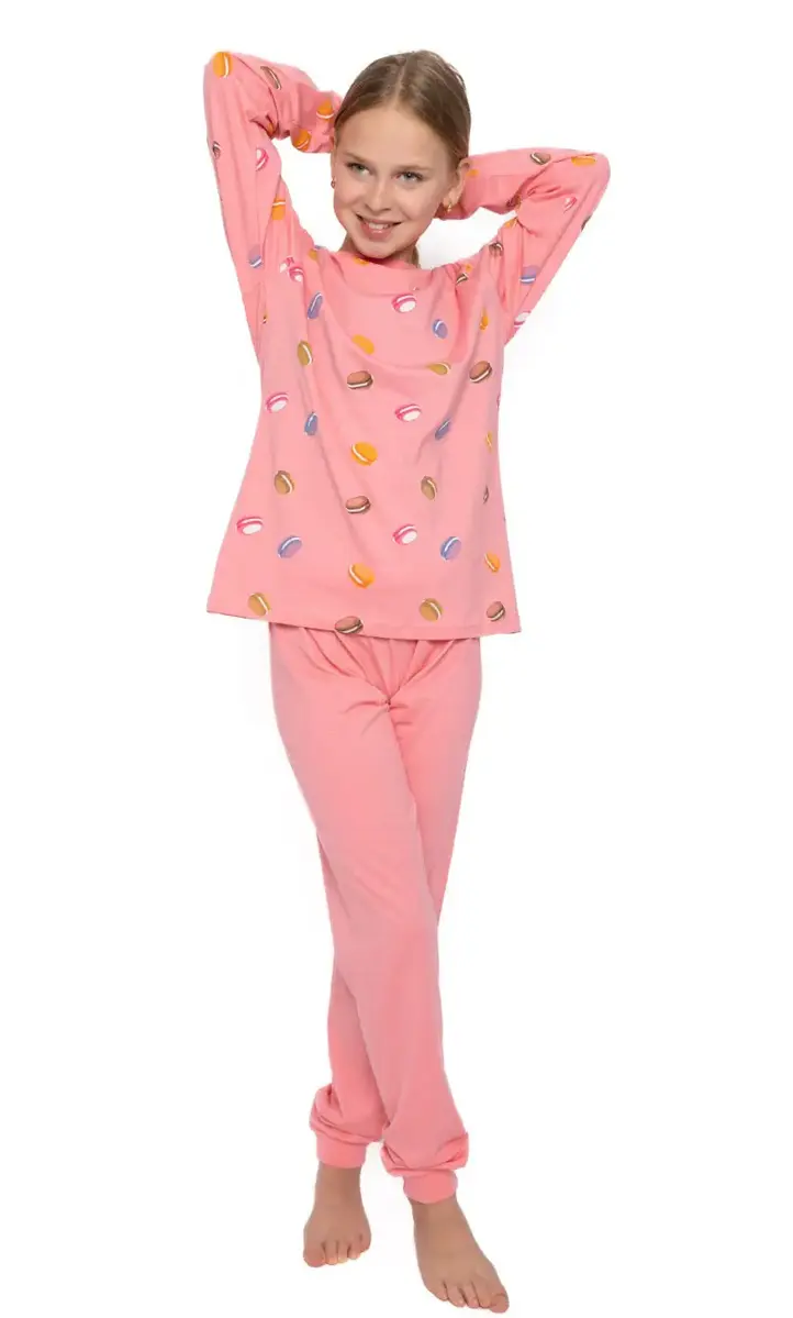 Cocodream katoenen pyjama meisjes - Macaron - lange mouwen