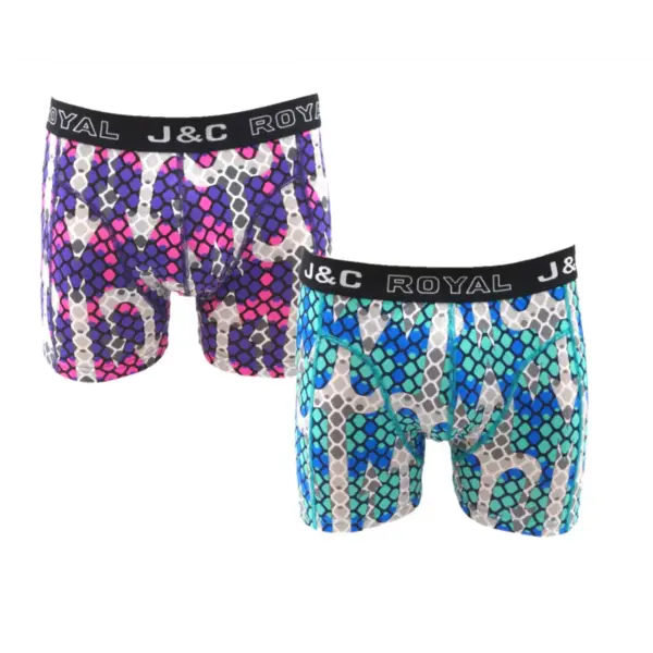 J&C heren boxershort 2-pak Arrow - 247 - groen/oranje - katoenen heren onderbroeken